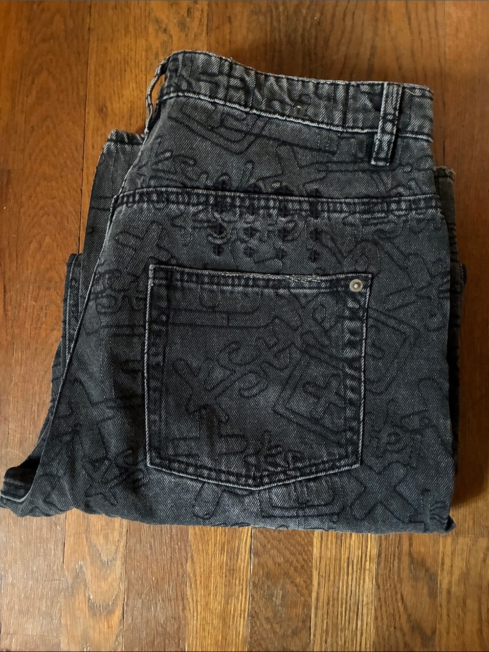 Ksubi Black Maxx Stencil Stitch Jeans Size 33
